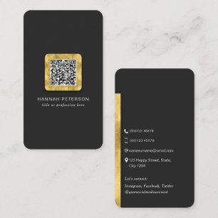 QR-Code Moderne, stilvolle Vernetzung mit Gold-Sca Visitenkarte