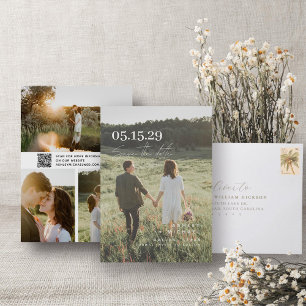 QR Code Moderne Typografie Elegantes Overlay 4 Fot Save The Date