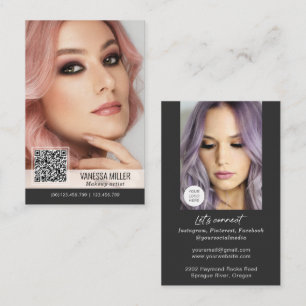 QR Code Moderne Visitenkarten für Makeup-Künstle Visitenkarte