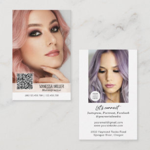 QR Code Moderne Visitenkarten für Makeup-Künstle Visitenkarte