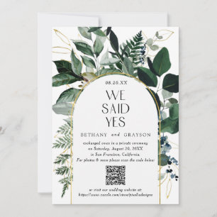QR-Code, Moderne Wassergärten-Hochzeit Ankündigung