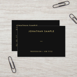 QR Code Moderner eleganter Schwarzer Gold Text Eur Visitenkarte