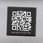 QR-Code | Moderner Schwarzer Benutzerdefinierter T Magnet<br><div class="desc">Eine einfache,  benutzerdefinierte schwarze QR-Code-Magnetvorlage im modernen minimalistischen Stil,  die einfach mit QR-Code und eigenem Text aktualisiert werden kann,  z.B. zum #QRcode #magnet #business.</div>