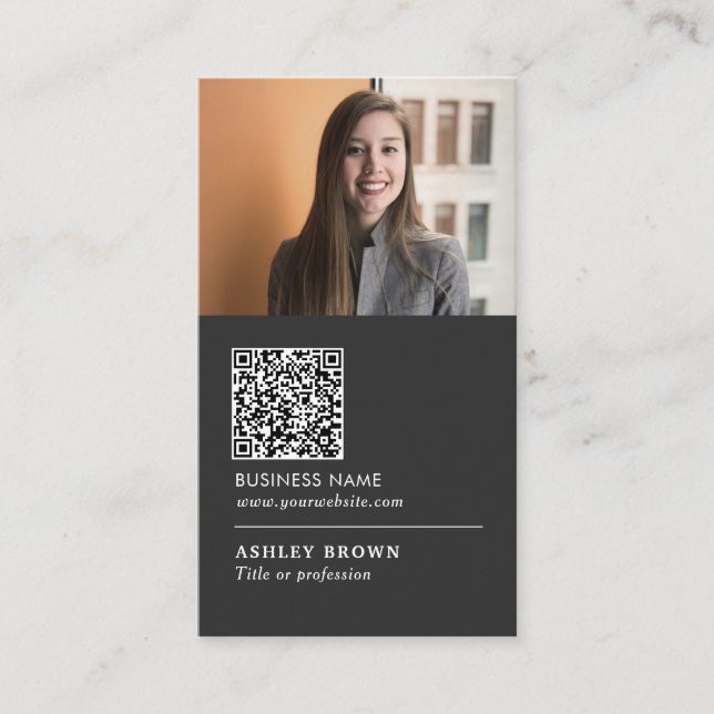 QR-Code Modernes, berufliches Anwesen-Foto Busi Visitenkarte (Vorderseite)