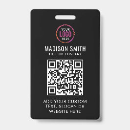 QR-Code Modernes Black Business-Logo-Event-Abzeich Ausweis
