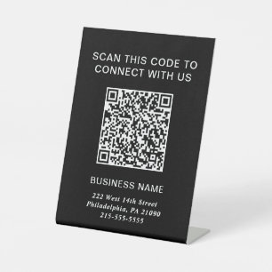 QR-Code Modernes Business Black Sockelschild