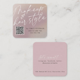 QR Code Modernes Chic Make-up und Frisur Quadratische Visitenkarte