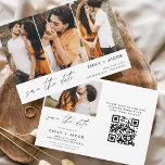 QR Code Modernes Foto Save the Date 4 Elegant<br><div class="desc">Moderner und eleganter Landschaft Horizontal Vier (4) Foto QR Code Save the Date Hochzeitsmagnet mit handgeschriebener Schrift Typografie. Der Save the Date einladende Magnet beinhaltet Skripttypografie und schick und schlichtes Design,  mit dem Sie Ihre individuelle Verlobung Fotografie hinzufügen können.</div>