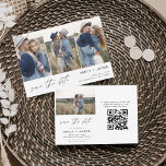 QR Code Modernes Foto Save the Date 4 Elegant<br><div class="desc">Moderner und eleganter Landschaft Horizontal Vier (4) Foto QR Code Save the Date Hochzeitsmagnet mit handgeschriebener Schrift Typografie. Der Save the Date einladende Magnet beinhaltet Skripttypografie und schick und schlichtes Design,  mit dem Sie Ihre individuelle Verlobung Fotografie hinzufügen können.</div>