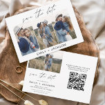QR Code Modernes Foto Save the Date 4 Elegant<br><div class="desc">Moderner und eleganter Landschaft Horizontal Vier (4) Foto QR Code Save the Date Hochzeitsmagnet mit handgeschriebener Schrift Typografie. Der Save the Date einladende Magnet beinhaltet Skripttypografie und schick und schlichtes Design,  mit dem Sie Ihre individuelle Verlobung Fotografie hinzufügen können.</div>