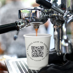 QR-Code Modernes Minimal Graues Geschäft Pappbecher