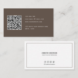 QR-Code Modernes Minimalistisches Elegantes Sauber Visitenkarte