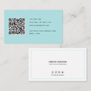 QR-Code Modernes Minimalistisches Elegantes Sauber Visitenkarte
