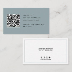 QR-Code Modernes Minimalistisches Elegantes Sauber Visitenkarte