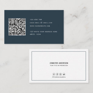 QR-Code Modernes Minimalistisches Elegantes Sauber Visitenkarte