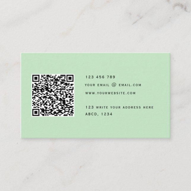 QR-Code Modernes Minimalistisches Elegantes Sauber Visitenkarte (Vorderseite)