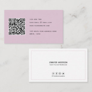 QR-Code Modernes Minimalistisches Elegantes Sauber Visitenkarte