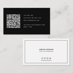 QR-Code Modernes Minimalistisches Elegantes Sauber Visitenkarte