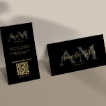 QR-Code Modernes, Minimalistisches, vertikales Mon Visitenkarte<br><div class="desc">Mit unserem QR Code Moderne Minimalistische Monogram Vertikale Black Business Card auffallen. Diese sorgfältig gestaltete Visitenkarte verbindet zeitgenössische Ästhetik mit einer Touch moderner Technologie und ist somit eine einzigartige und praktische Wahl für die Vernetzung und die Förderung Ihrer persönlichen oder beruflichen Marke. Mit einem QR-Code, der auf Ihre gewünschten Informationen...</div>
