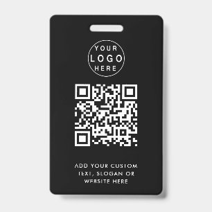 QR-Code Modernes schwarzes Geschäftslogo-Event Ausweis