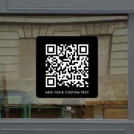 QR-Code | Modernes Schwarzes Stilvolles Scannable Fensteraufkleber