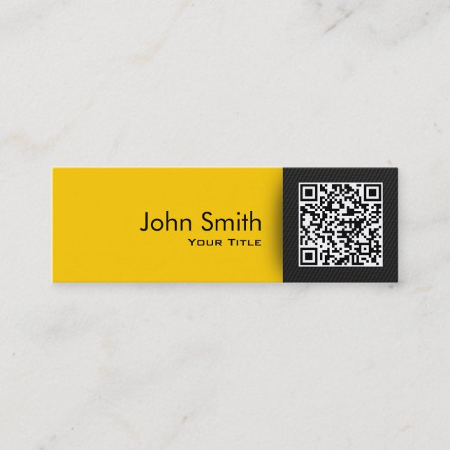 QR Code-modernes Schwarzes u. Goldberater Mini Visitenkarte (Vorderseite)