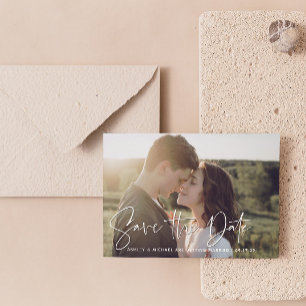 QR-Code Modernes Script-Foto Hochzeitsskripte spei Ankündigung