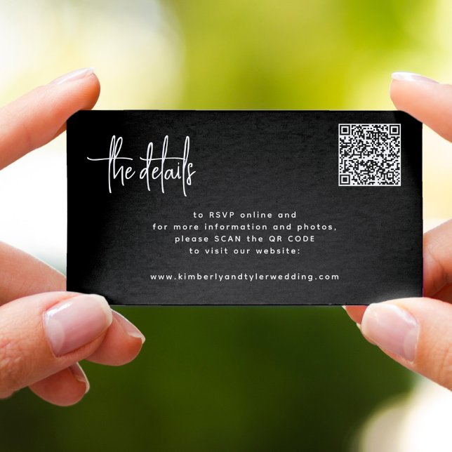 QR CODE Modernes Skript UAWG Details Hochzeit Begleitkarte (Von Creator hochgeladen)