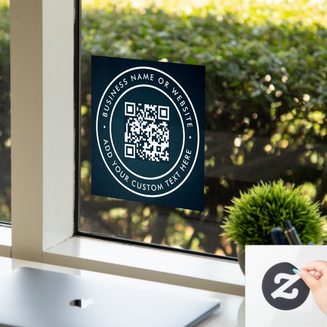 QR-Code | Modernes, stilvolles Scannable Fensteraufkleber (Büro)