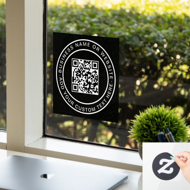 QR-Code | Modernes, stilvolles Scannable Window Cl Fensteraufkleber (Büro)