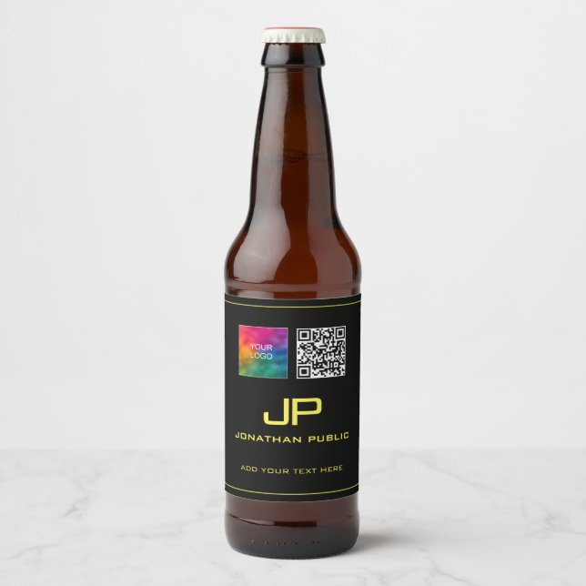 QR-Code-Monogramm für individuell anpassbare Firme Bierflaschenetikett (Vorderseite)
