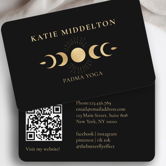 QR-Code - Moon Yoga Reiki Wellness-Business-Karte Visitenkarte (Von Creator hochgeladen)
