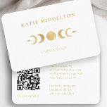 QR-Code - Moon Yoga Reiki Wellness-Business-Karte Visitenkarte<br><div class="desc">QR Code - Visitenkarte in weiß/gold. Monddesign. Bearbeiten Sie Ihr Produkt in wenigen Minuten. Sie können den Schriftart/die Farbe und die Position anpassen, indem Sie auf "Mehr personalisieren" klicken. Ideal für Heiler, Energiearbeiter, Leichtarbeiter, Yoga, Reiki, Wellness, Wellness-Center, Salon und vieles mehr.</div>