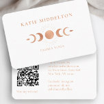 QR-Code - Moon Yoga Reiki Wellness-Business-Karte Visitenkarte<br><div class="desc">QR-Code - Visitenkarte in weiß/kupfer. Monddesign. Bearbeiten Sie Ihr Produkt in wenigen Minuten. Sie können den Schriftart/die Farbe und die Position anpassen,  indem Sie auf "Mehr personalisieren" klicken. Ideal für Heiler,  Energiearbeiter,  Leichtarbeiter,  Yoga,  Reiki,  Wellness,  Wellness-Center,  Salon und vieles mehr.</div>