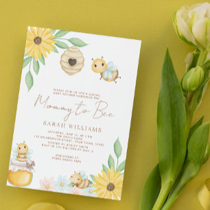 QR Code Mummy to be Baby Shower Sunflower Einladung