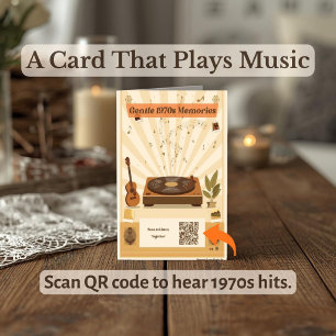 QR-Code-Musik-Playlist-Schild   1970er Nostalgie-G Karte