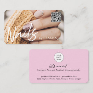 QR-Code nagelt Foto-Visitenkarten Visitenkarte
