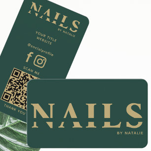 QR Code Nail Salon Nageltechniker Branding Cool Visitenkarte