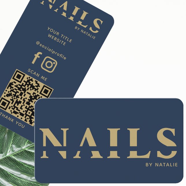 QR Code Nail Salon Nageltechniker Branding Cool Visitenkarte (Von Creator hochgeladen)