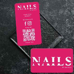 QR Code Nail Salon Nageltechniker Branding Cool Visitenkarte