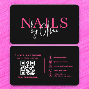 QR Code Nail Specialist Artist Moderne Typografie Visitenkarte