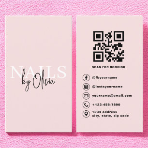 QR Code Nail Specialist Artist Moderne Typografie Visitenkarte