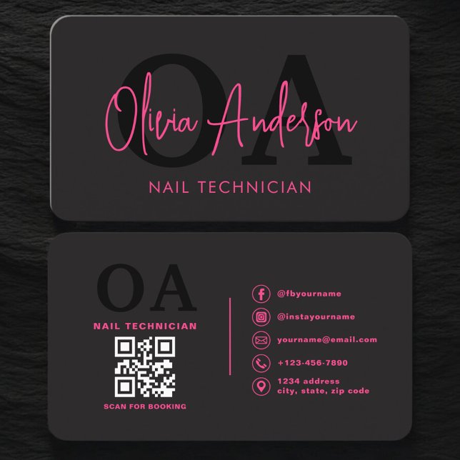 QR Code Nail Specialist Artist Visitenkarte (Von Creator hochgeladen)