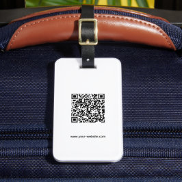 QR-Code, Name & Info, Schwarz & Weiß Vs 3, elegant Gepäckanhänger