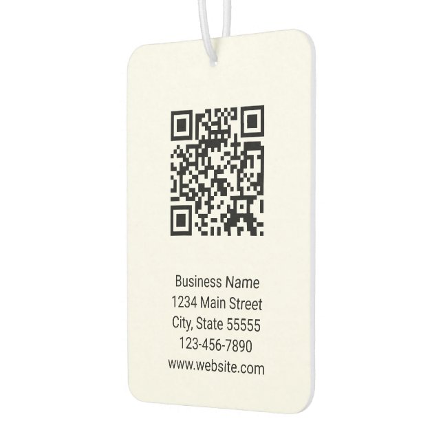 QR-Code Name Kontakt Informationen Schwarz und Wei Autolufterfrischer (Links)