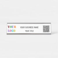 QR-Code Name Text-Logo Firmendatenträger Namenspla