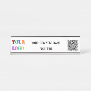 QR-Code Name Text-Logo Firmendatenträger Namenspla Schreibtischnamensplakette