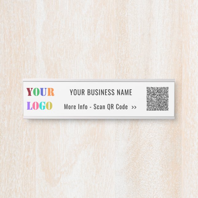 QR-Code Name und Logo-Geschäftszeichen Türschild (Vorderseite )
