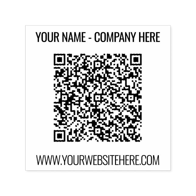 QR Code Name Website Beruflich Moderne Briefmarke Permastempel (Design)