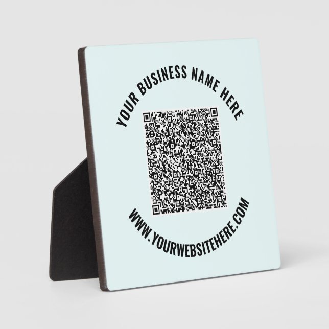 QR Code Name Website Plaque Business Promotions Fotoplatte (Vorderseite)